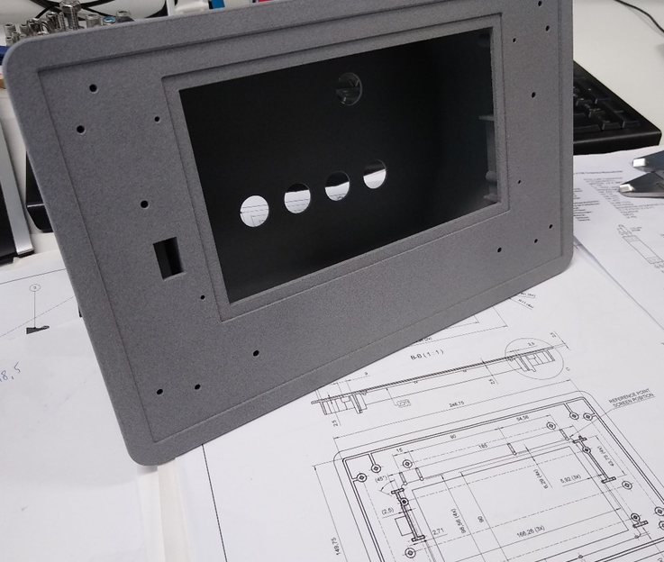 Technical drawing with welded square tube details